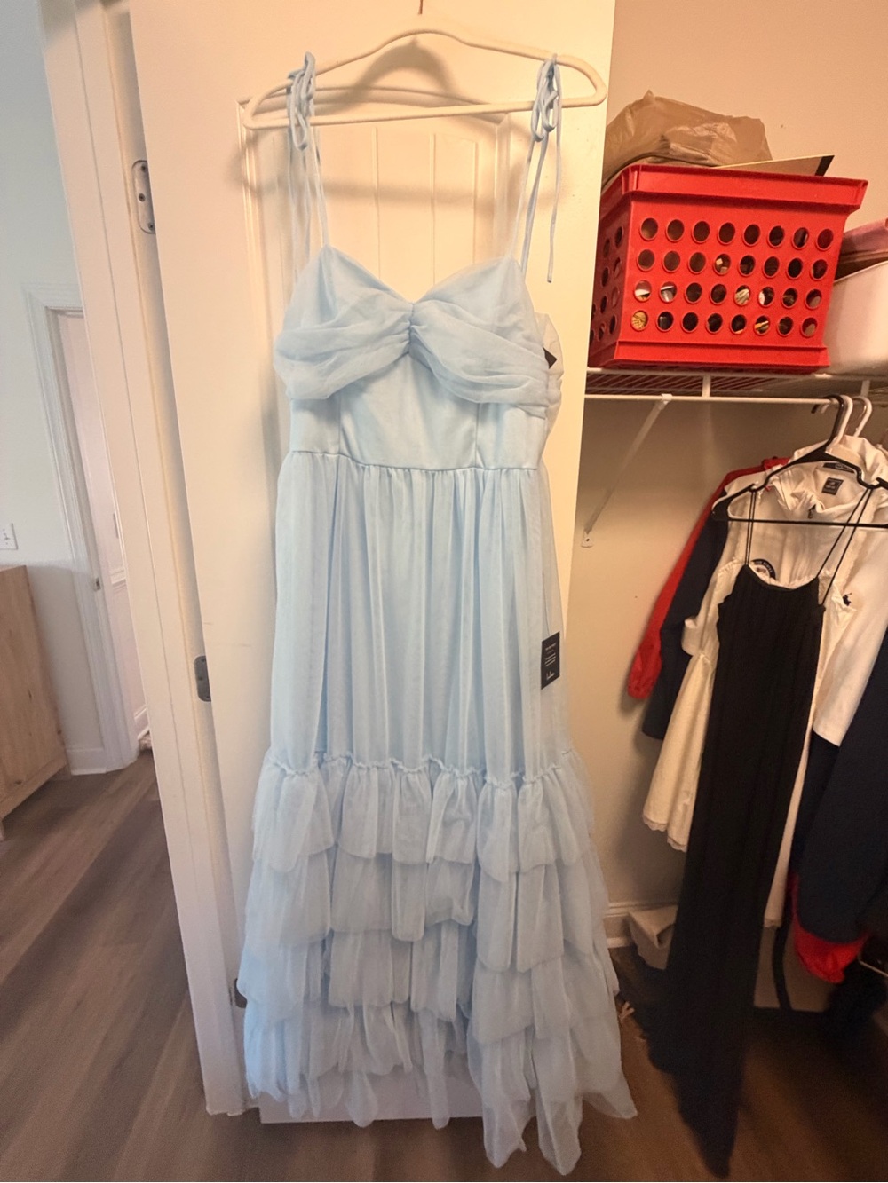 Light Blue Ruffled Tulle Women’s Dress